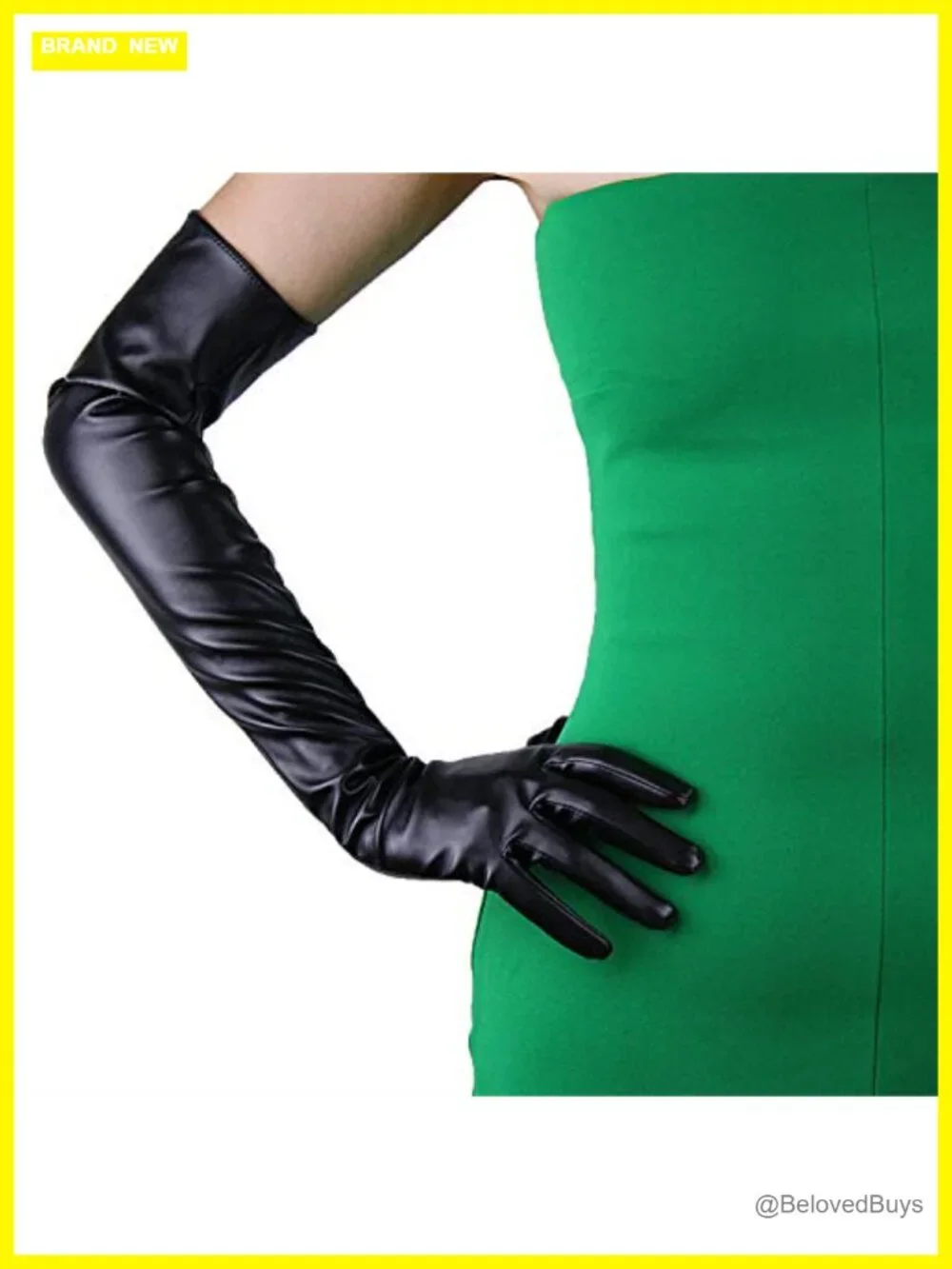 Faux Leather Opera Gloves 60cm 24in Long Stretch Party Evening Cosplay Costume